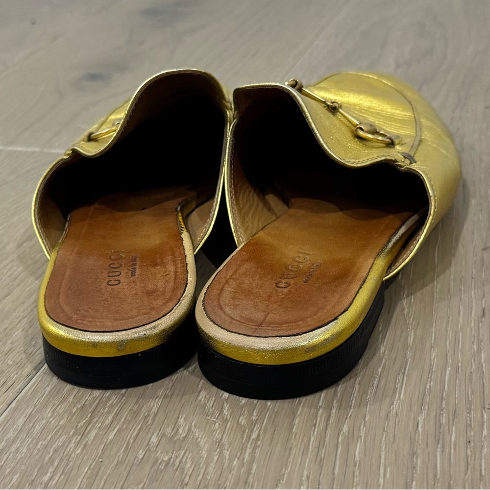 Gucci Women's Gold Mules - Picture 9 of 13